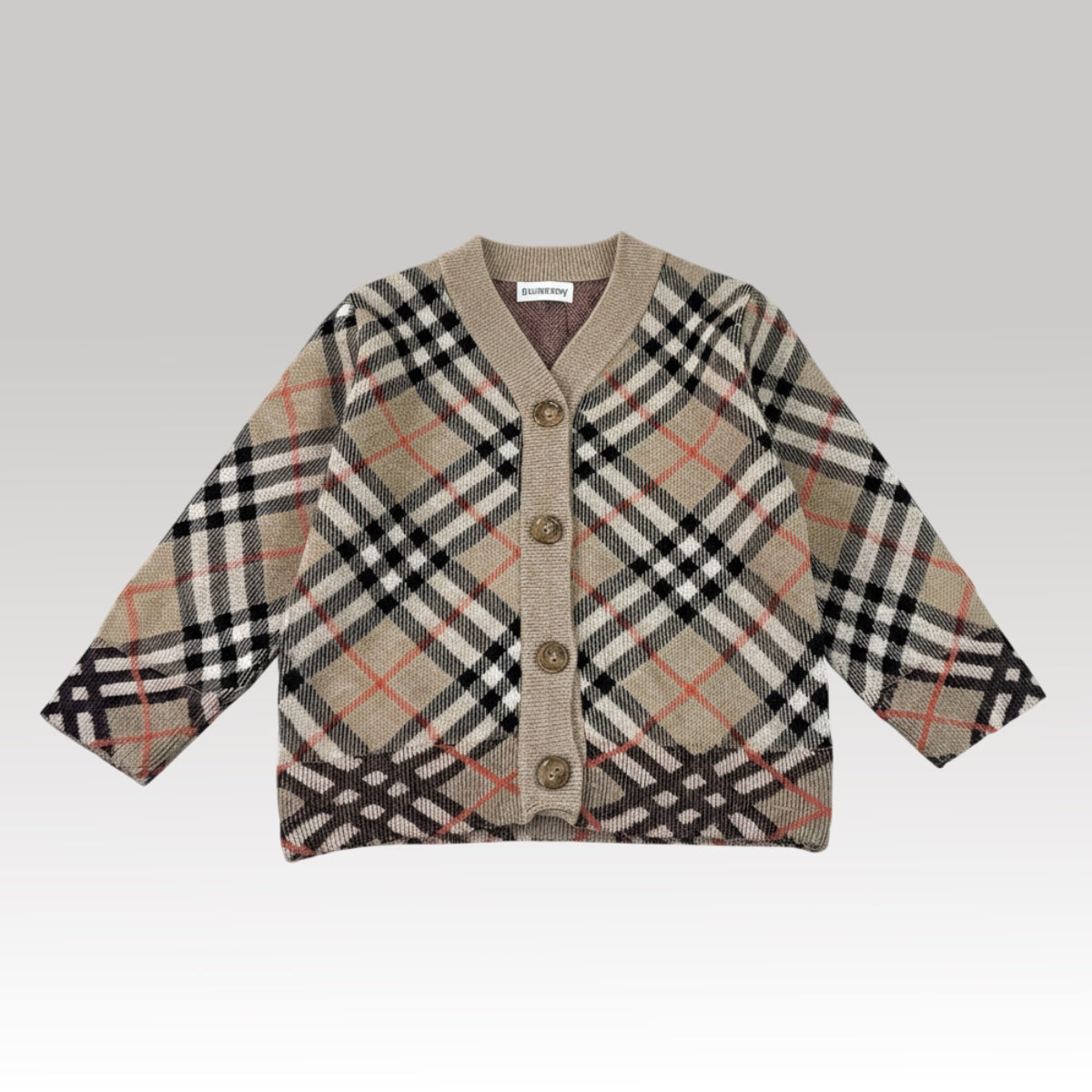 Kids Brown Check Sweater