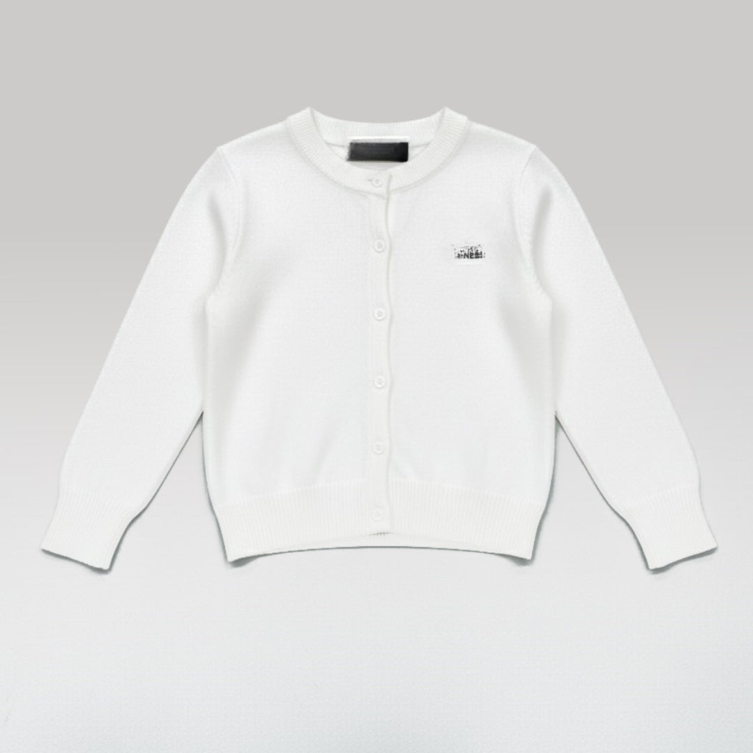 Kids Classic CC Logo Cardigan White