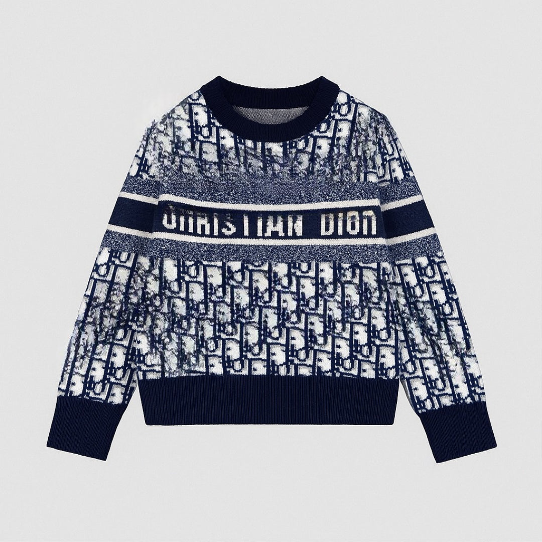 Kids Blue Oblique Knit Sweater