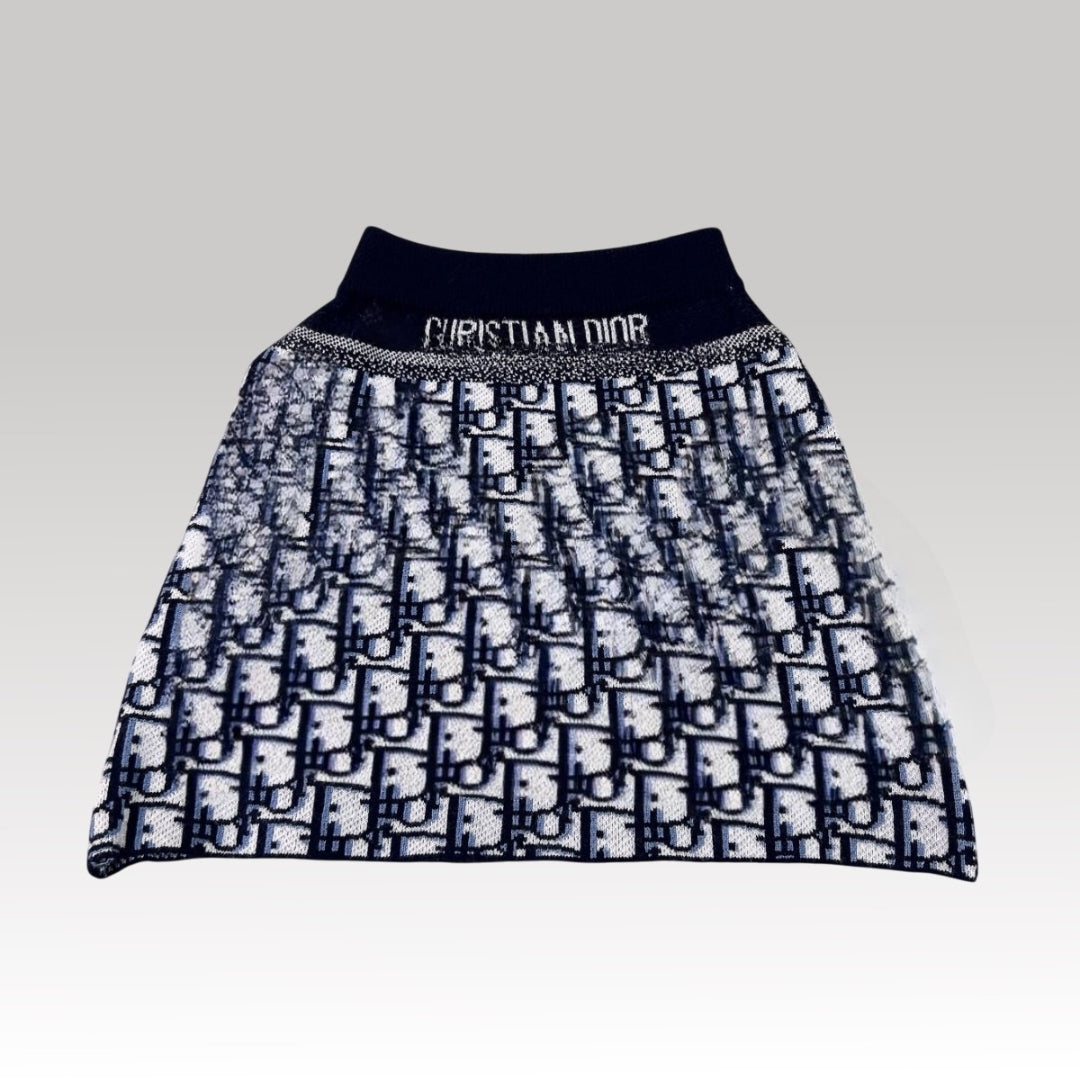 Kids Blue Oblique Knit Skirt