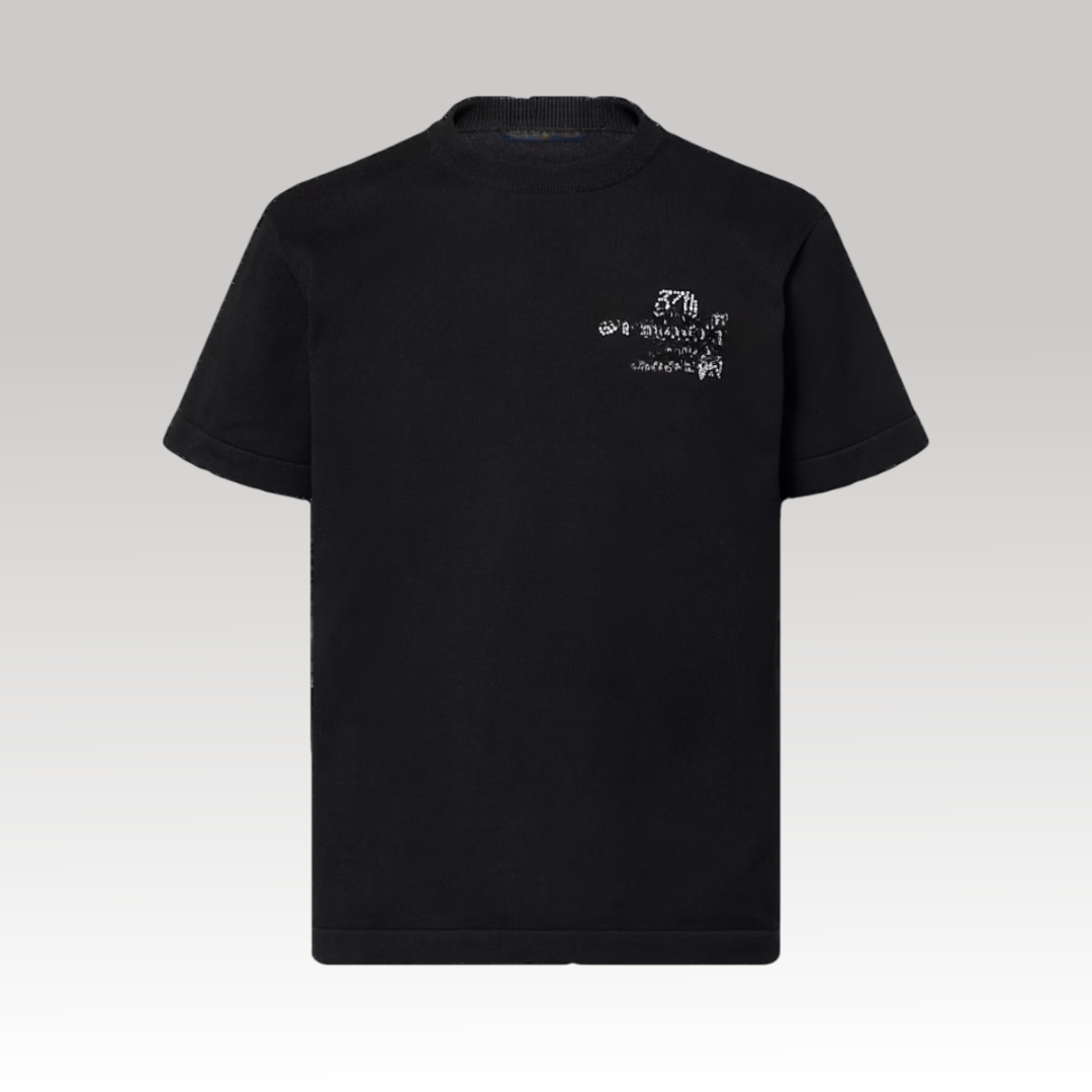 Embellished Short-Sleeved Cotton Crewneck