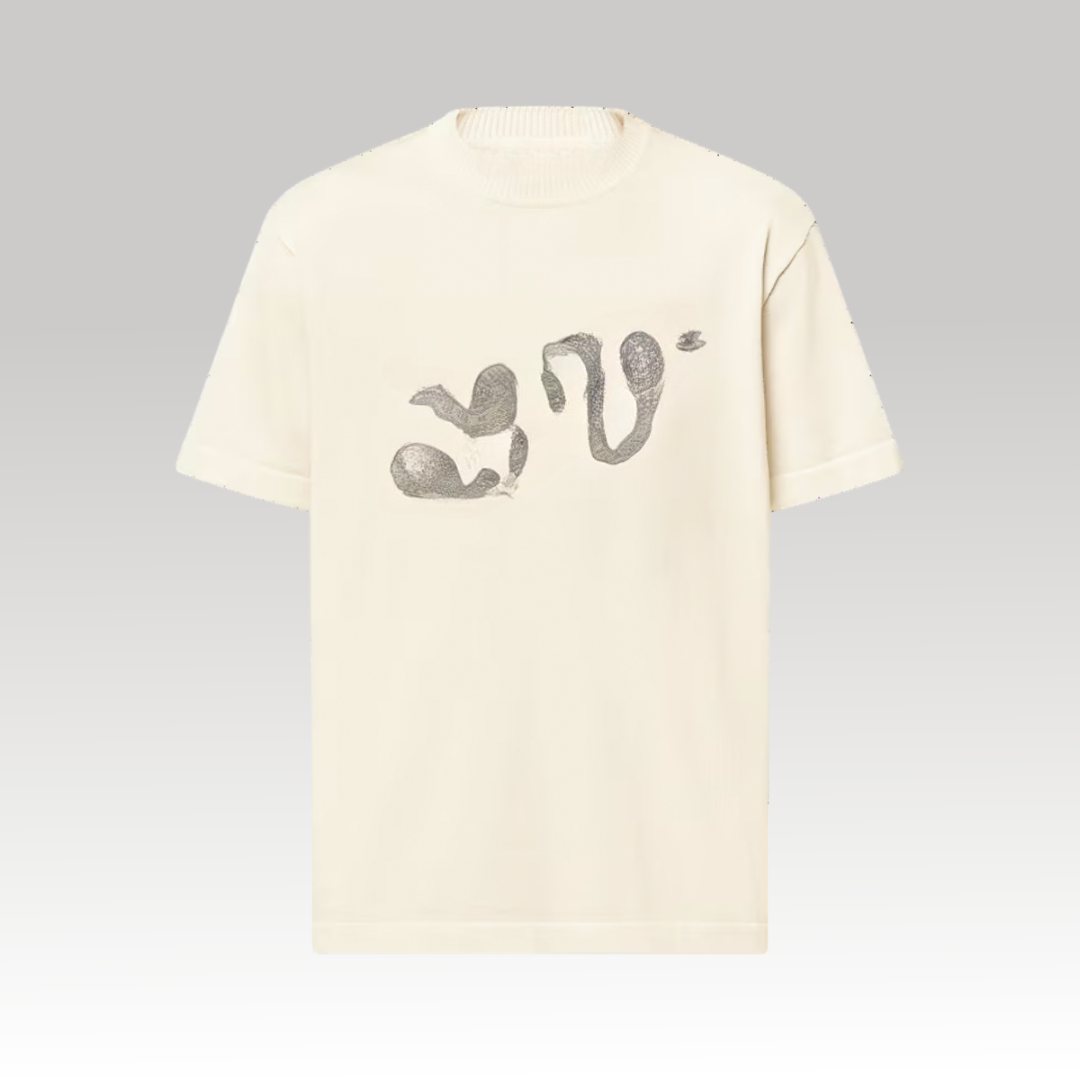 Embellished Short-Sleeved Cotton Crewneck