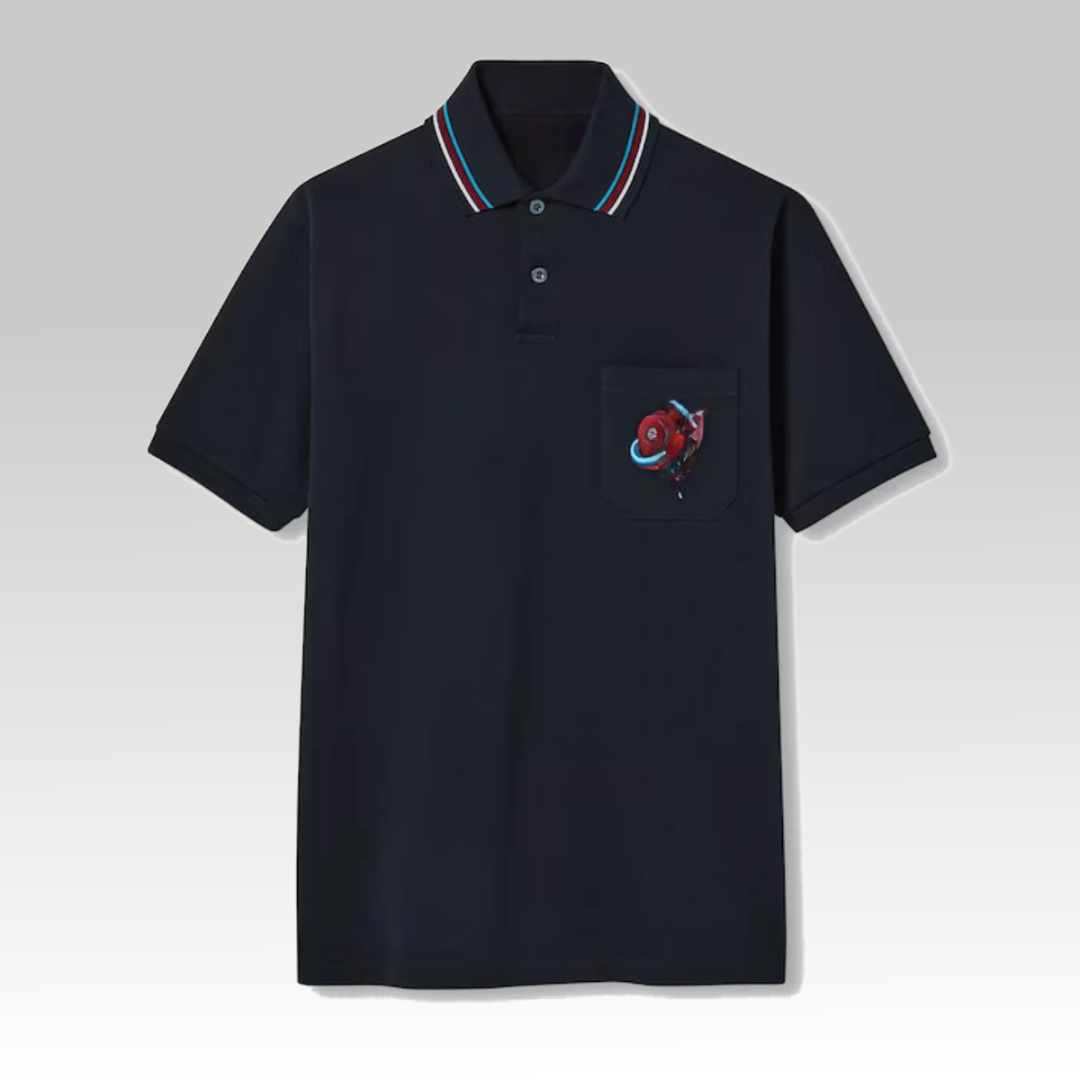 Embroidered Stretch Cotton Polo Shirt