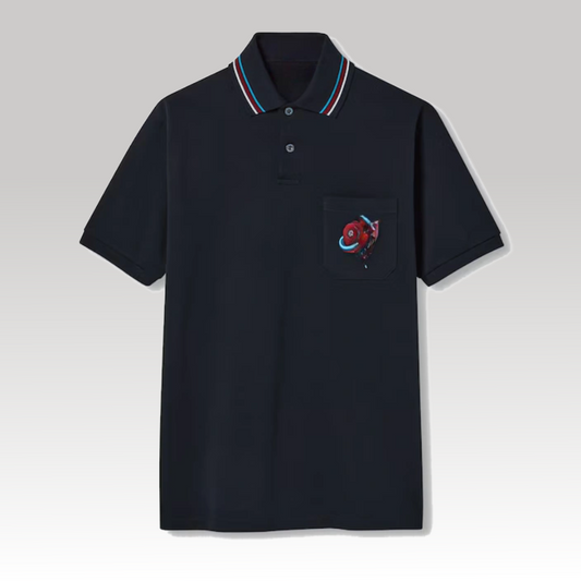 Embroidered Stretch Cotton Polo Shirt
