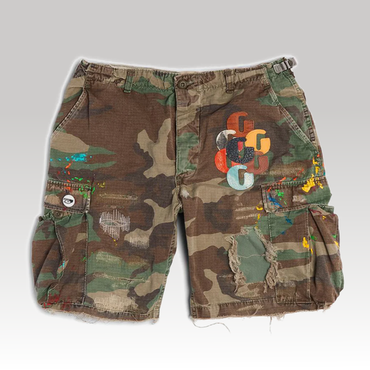 G Patch Woodland Camo Cargo Shorts