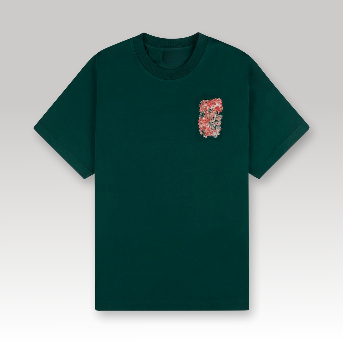 Gothic Stacked Logo Screen Printed T-shirt Green