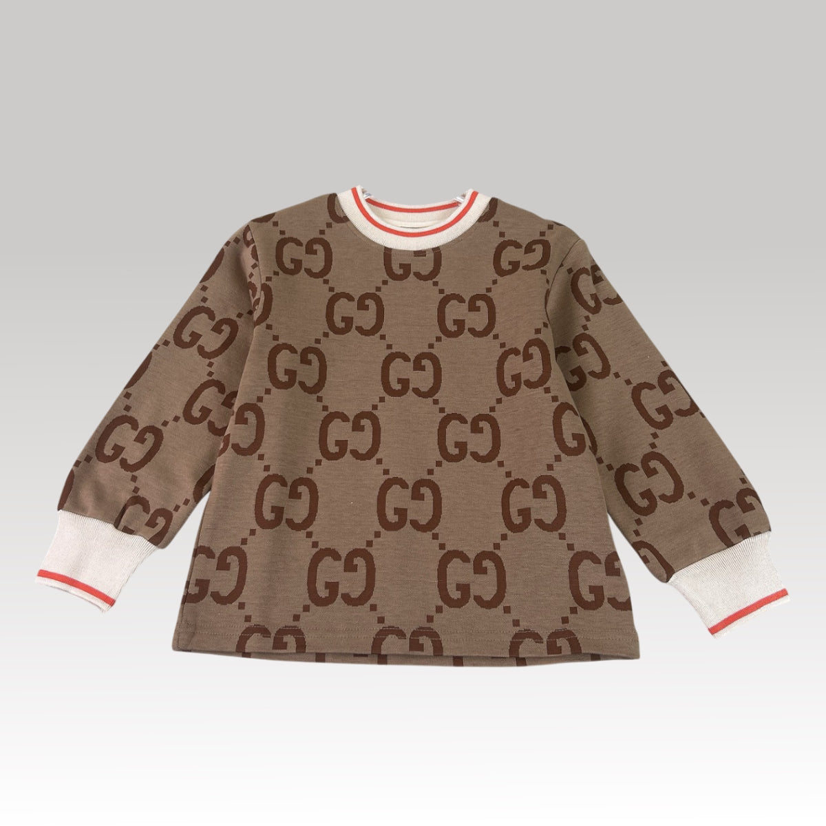 Kids Brown Monogram Sweatshirt