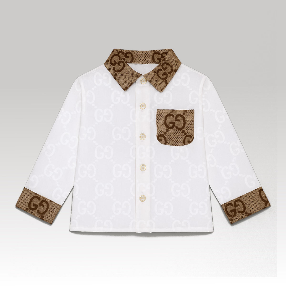 Kids GG Monogram Dress Shirt