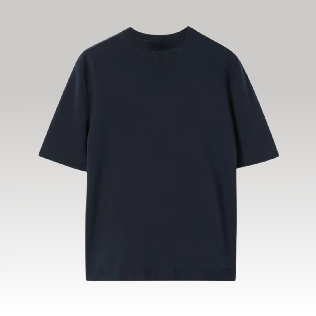 Silk Cotton T-Shirt With Intarsia
