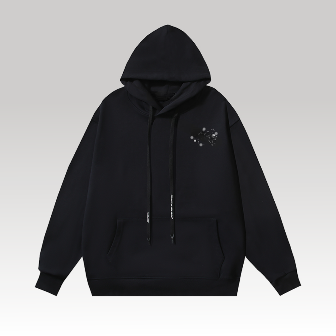 Bling Star Arrow-Motif Cotton Hoodie