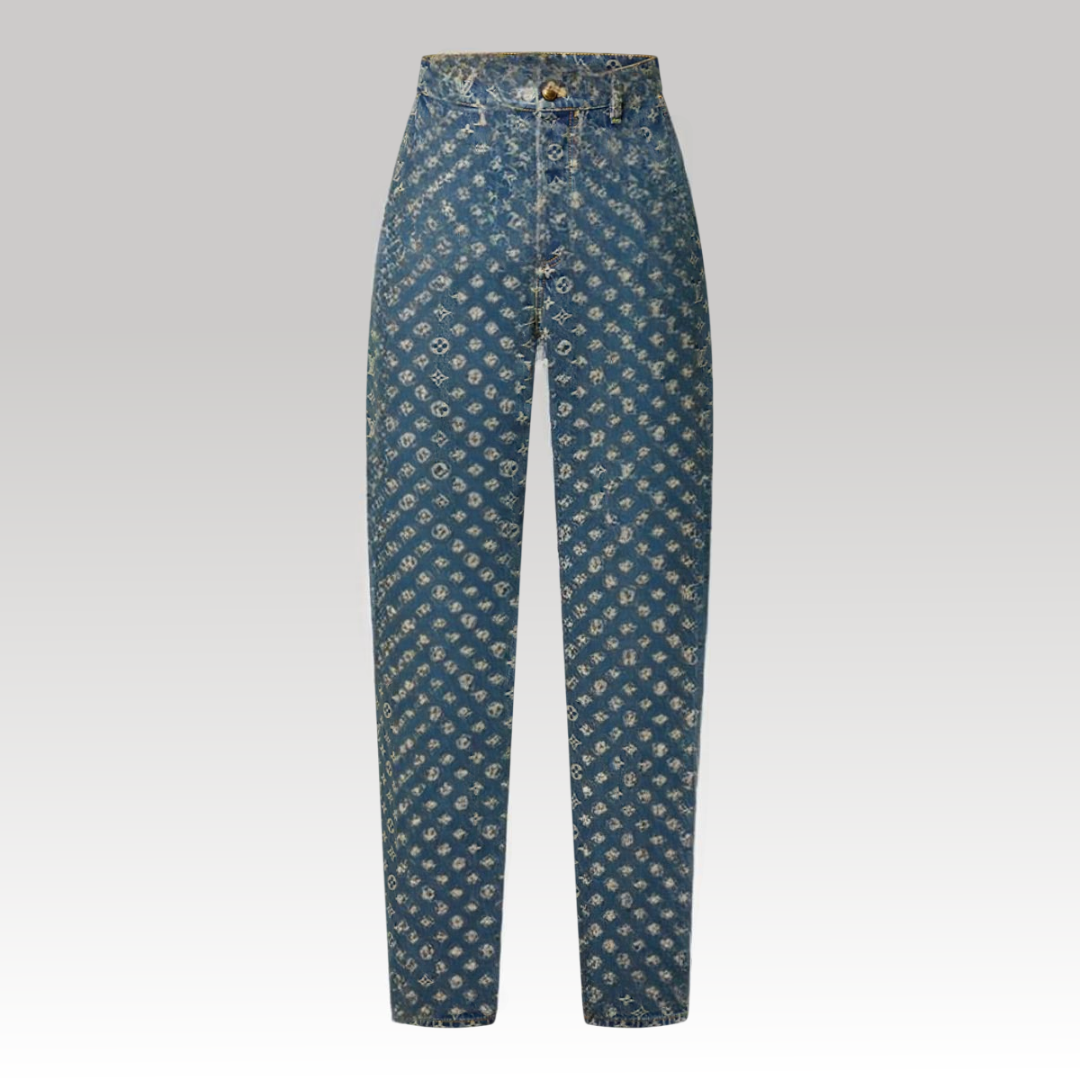Monogram Denim Tailored Pants