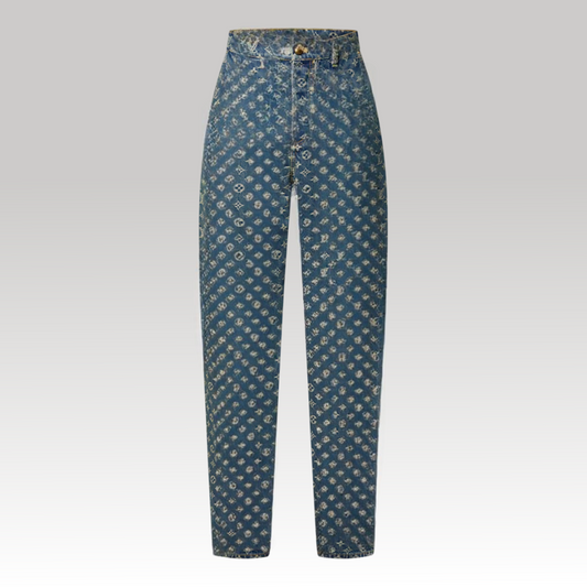 Monogram Denim Tailored Pants