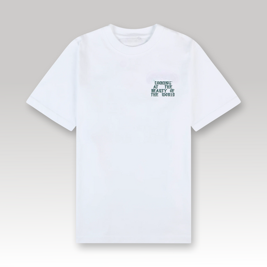 Looking At The Beauty Of The World Printed T-Shirt White