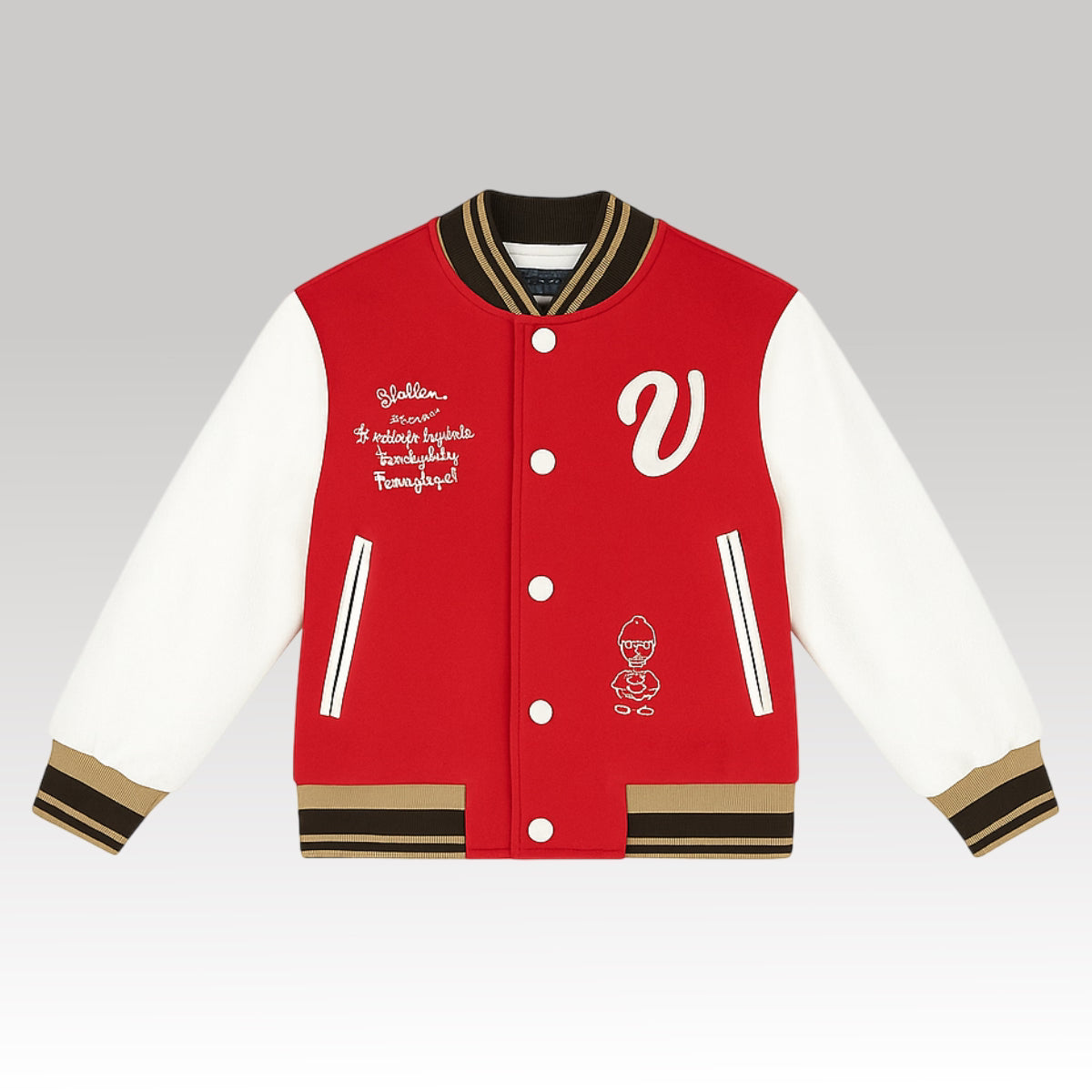 Kids Red College Varsity Jacket
