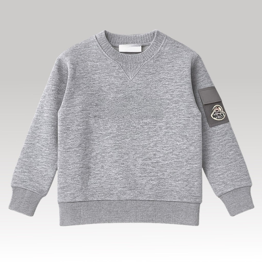 Kids Logo Patch Sleeve Sweatshirt Grey