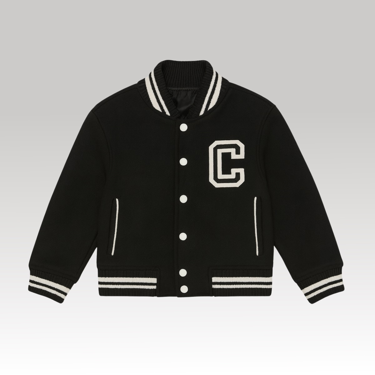 Kids Black Varsity Jacket