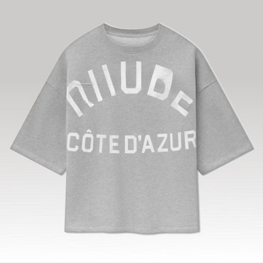 Cote D’Azur Mid‑Sleeve Boxy Tee
