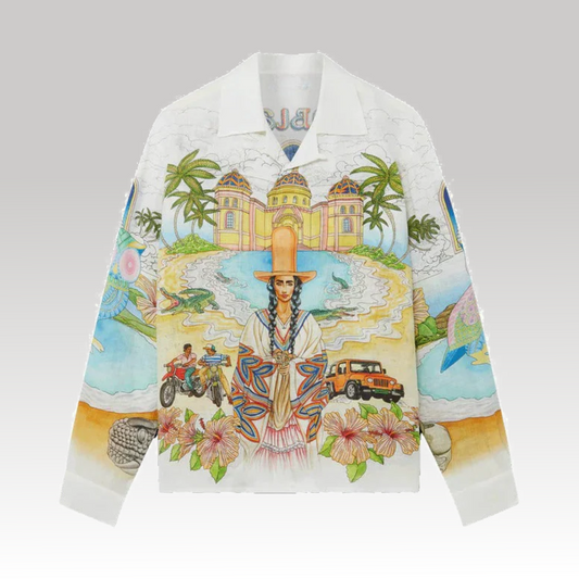 Spirit Lake Cuban Collar Linen Shirt