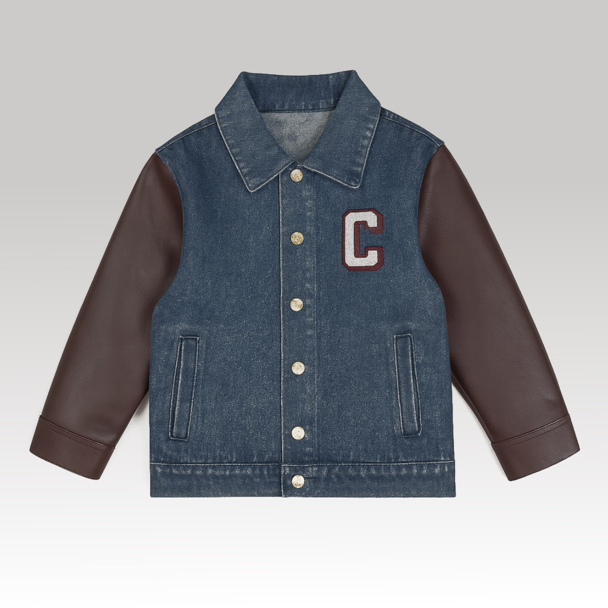 Kids Leather-Trim Varsity Jacket