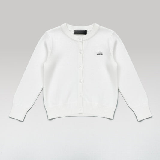Kids Classic CC Logo Cardigan White