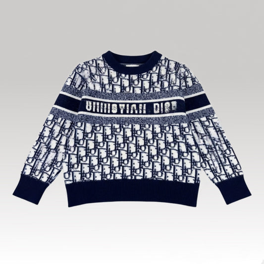 Kids Blue Oblique Knit Sweater