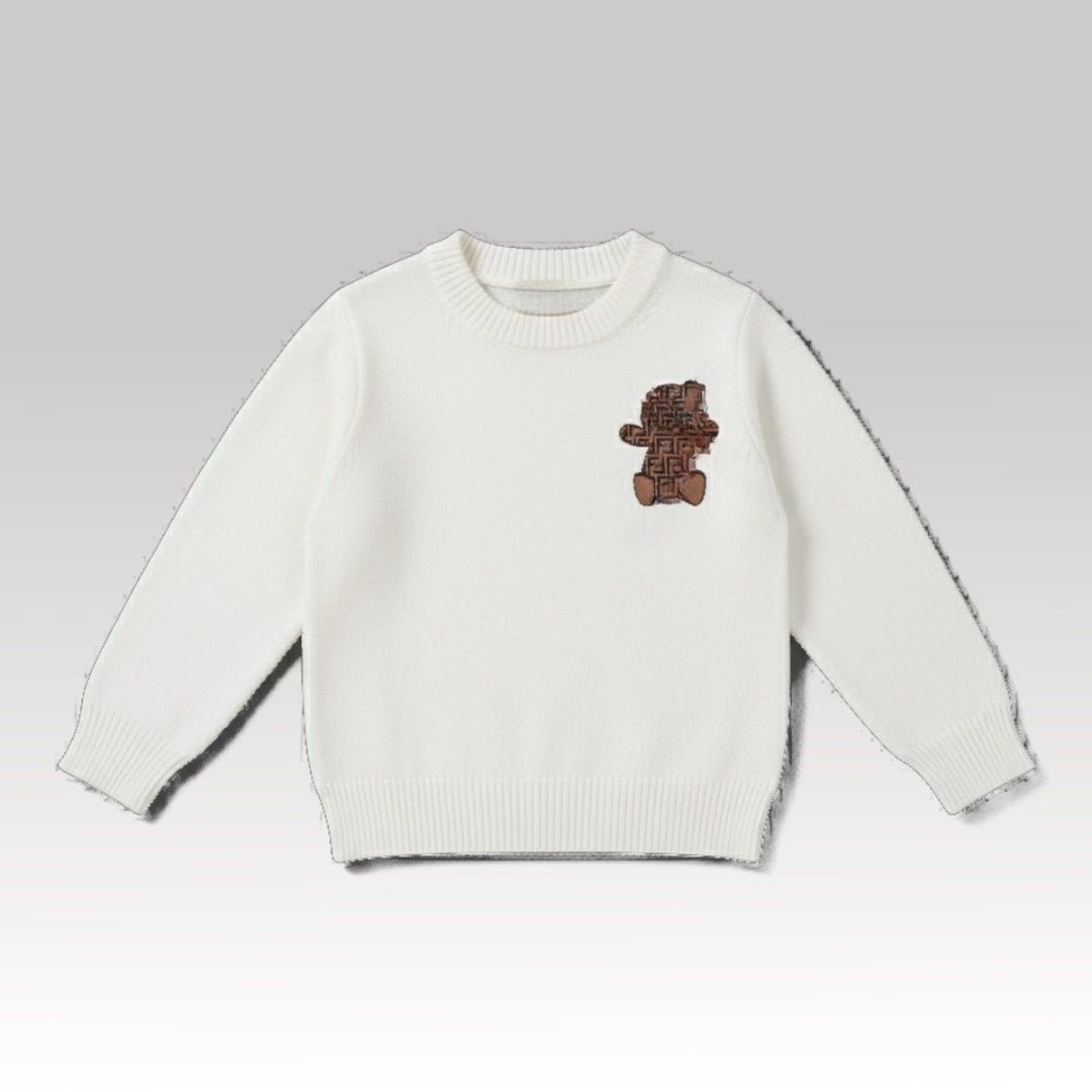 Kids FF Teddy Monogram Sweater White