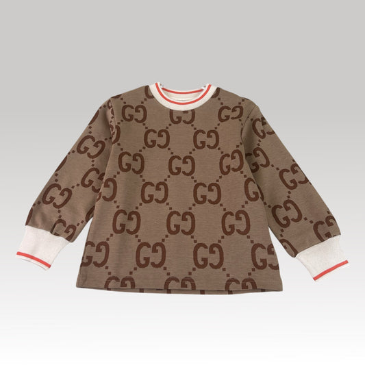Kids Brown Monogram Sweatshirt