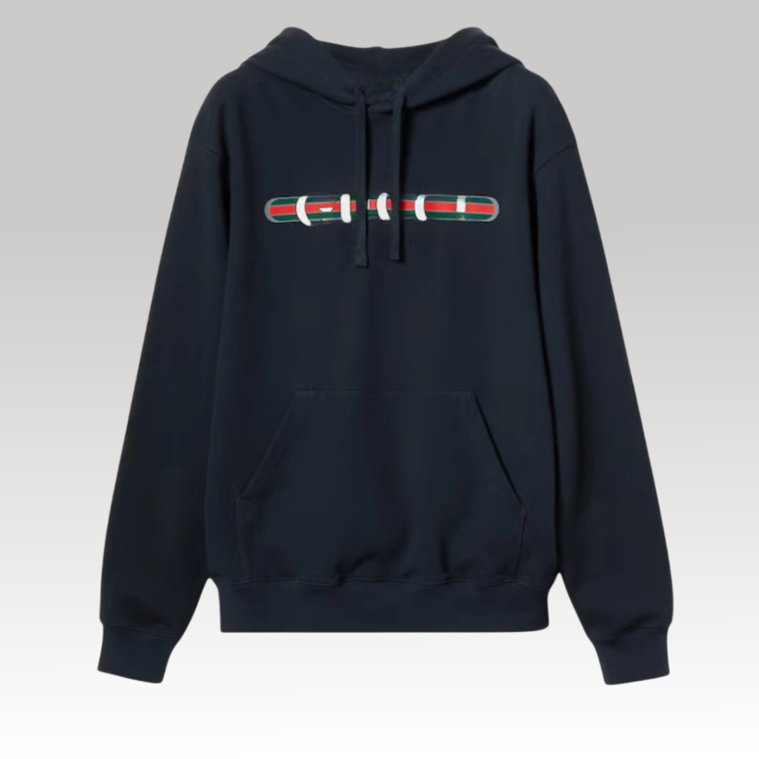 Printed Cotton Jersey Hooded Sweatshirt