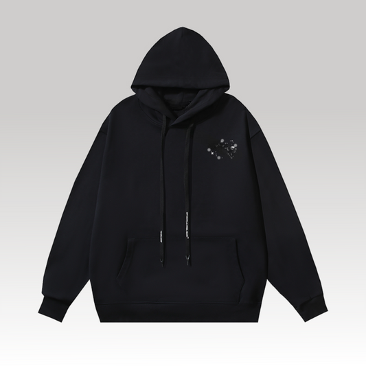 Bling Star Arrow-Motif Cotton Hoodie