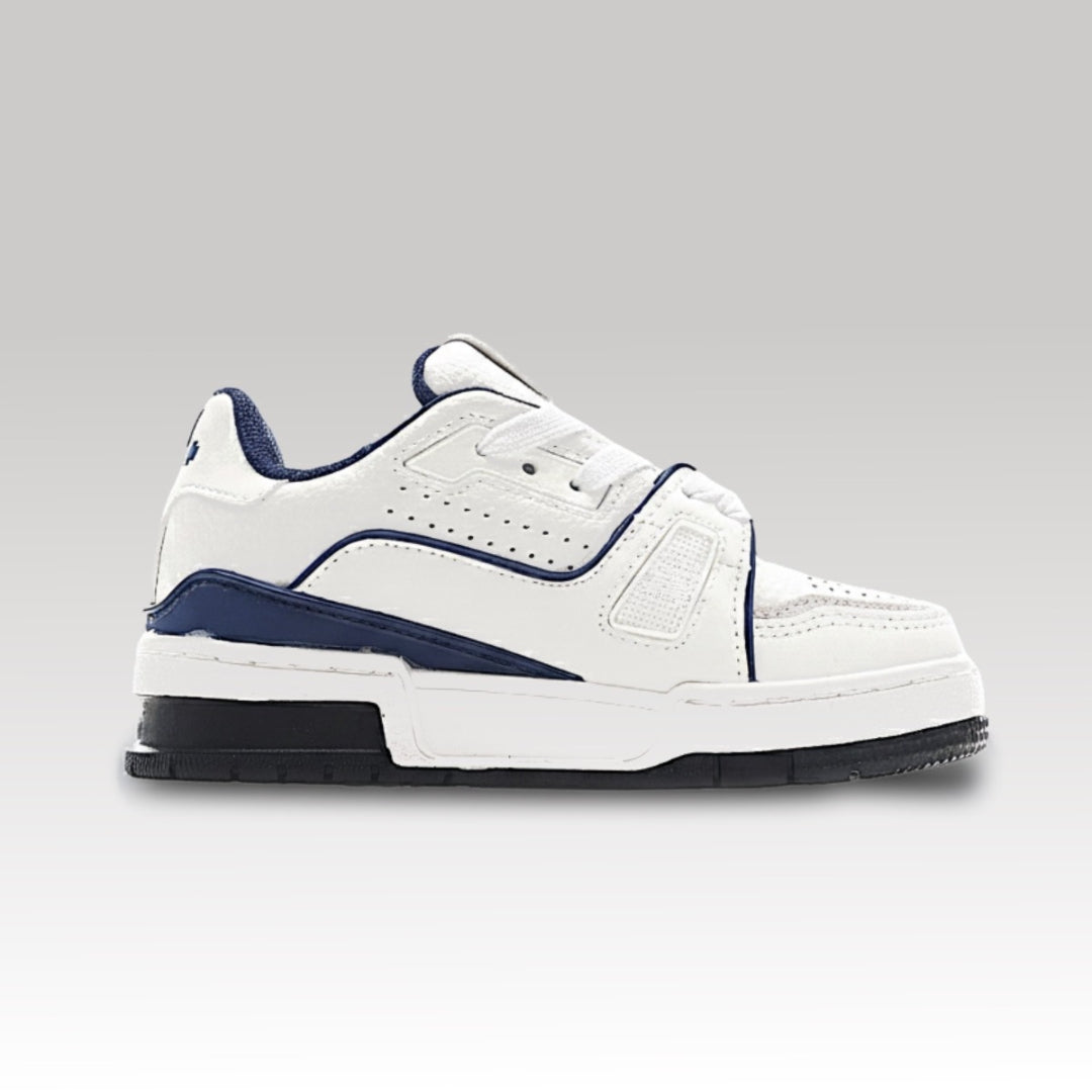Kids White & Blue Trainer Sneaker
