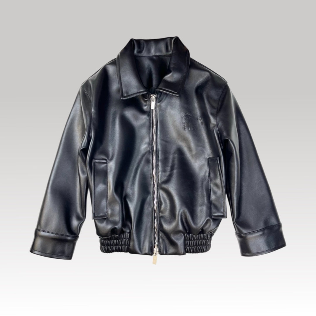 Kids Leather Jacket Black