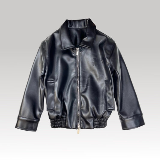 Kids Leather Jacket Black