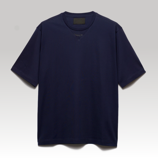 Cotton T-Shirt with Metal Logo Plaque