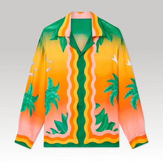 Tennis Club En Fleur Silk Shirt