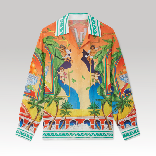 Trophy Orange Linen Shirt