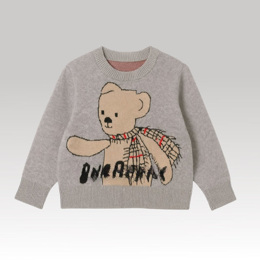 Kids Beige Check Sweater